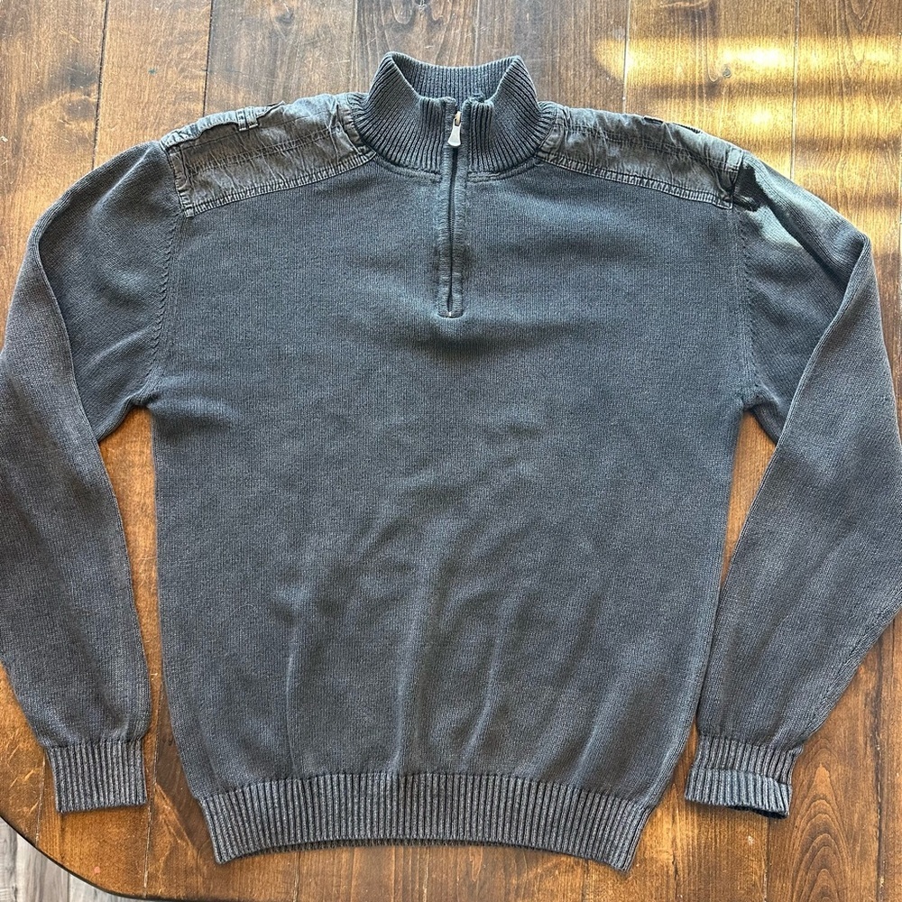 Method Men's Faded Charcoal 1/4 Zip Sweater